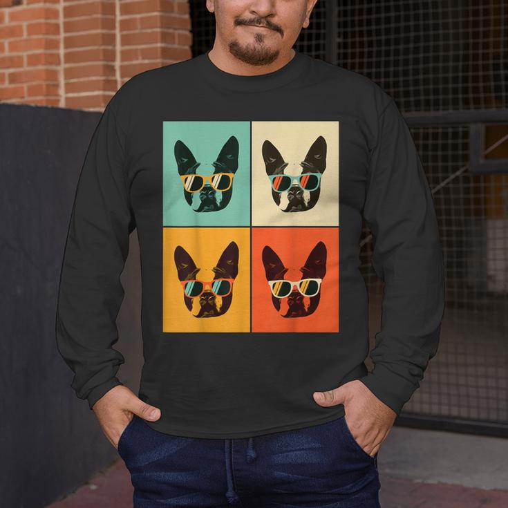 Bostie Dog Lover Boston Terrier With Sunglasses For Men Women Girls Kids Men's Long Sleeve T-Shirt, funny design