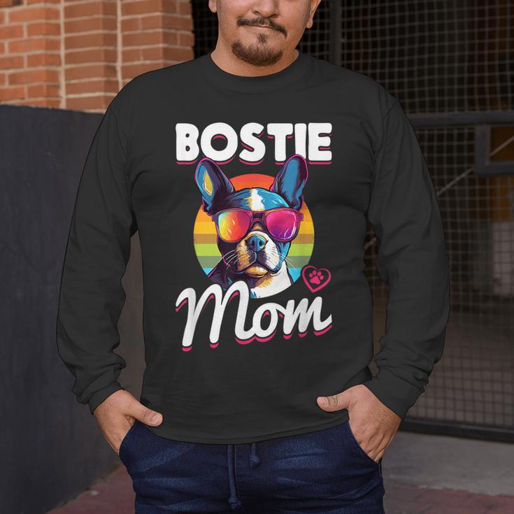 Boston Terrier Bostie Dog Breed Pet Bostie Mom Men's Long Sleeve T-Shirt, funny design