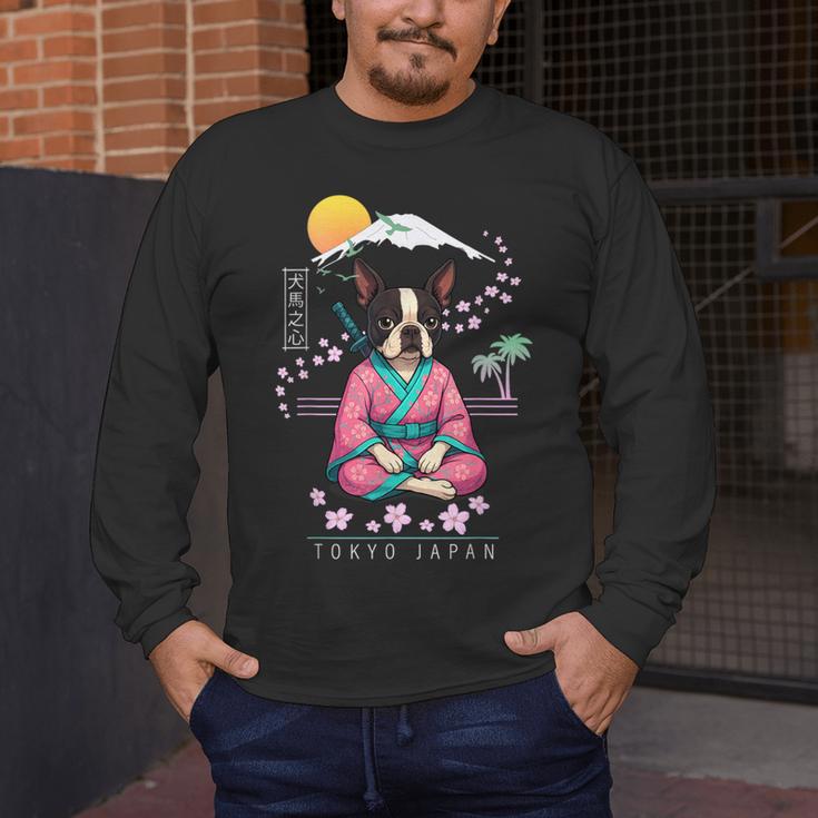 Boston Terrier Boston Bull Terrier Men's Long Sleeve T-Shirt, funny design