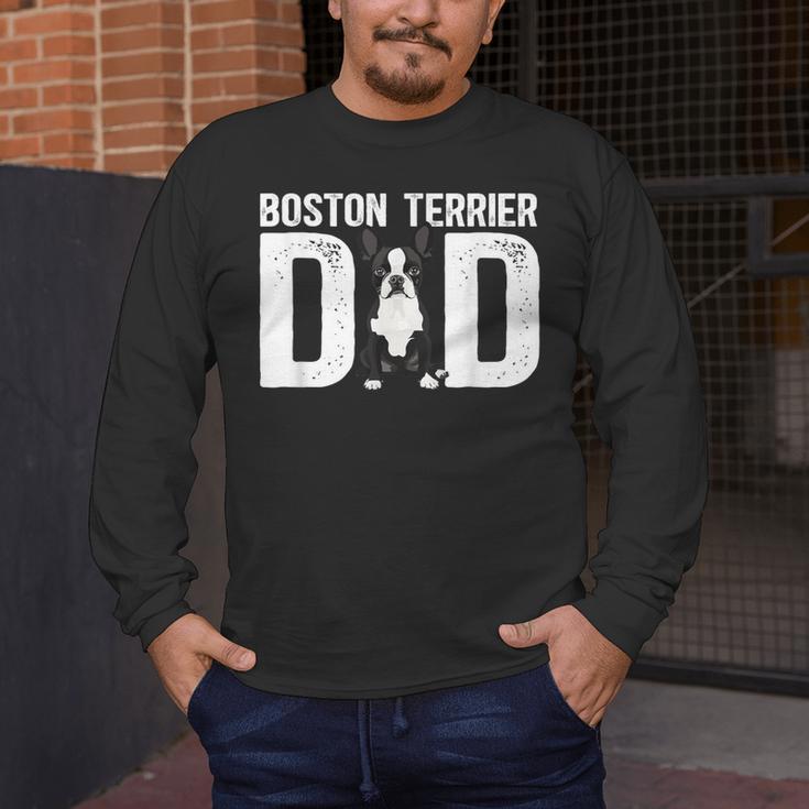 Boston Terrier Dad Of A Bostie Dad Bostie Father Men's Long Sleeve T-Shirt, funny design