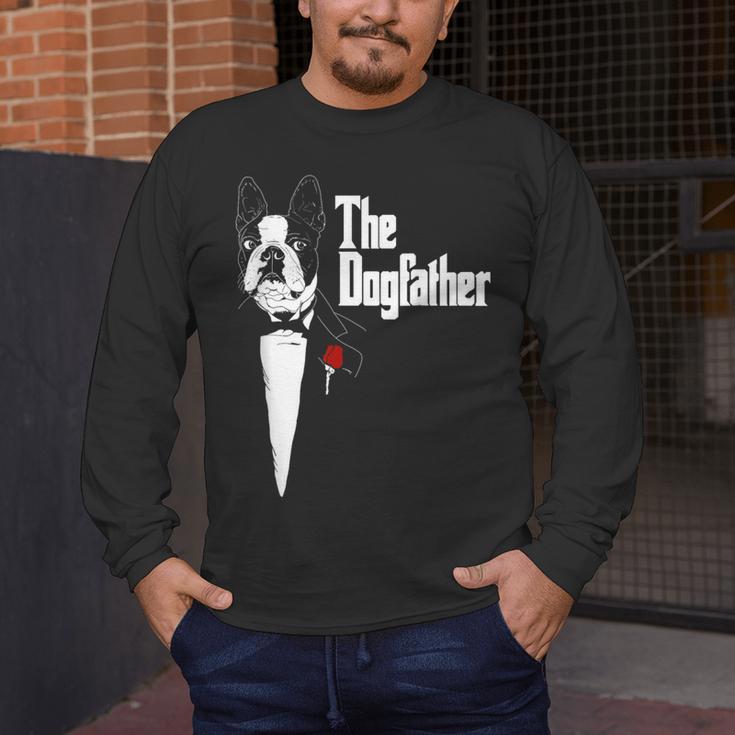 Boston Terrier Dad The DogFather Shirt Boston Terrier Men's Long Sleeve T-Shirt, funny design