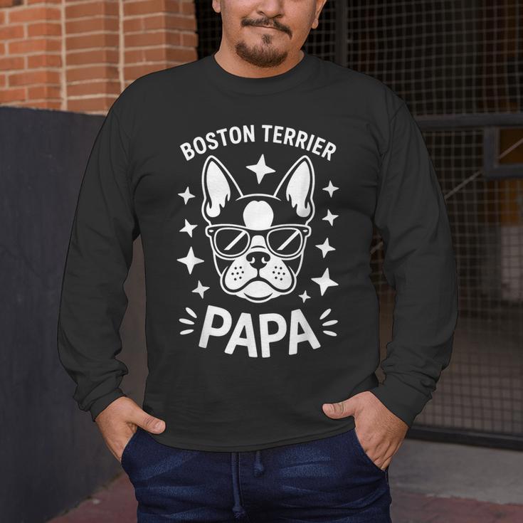 Boston Terrier Dad Boston Terrier Men's Long Sleeve T-Shirt, funny design