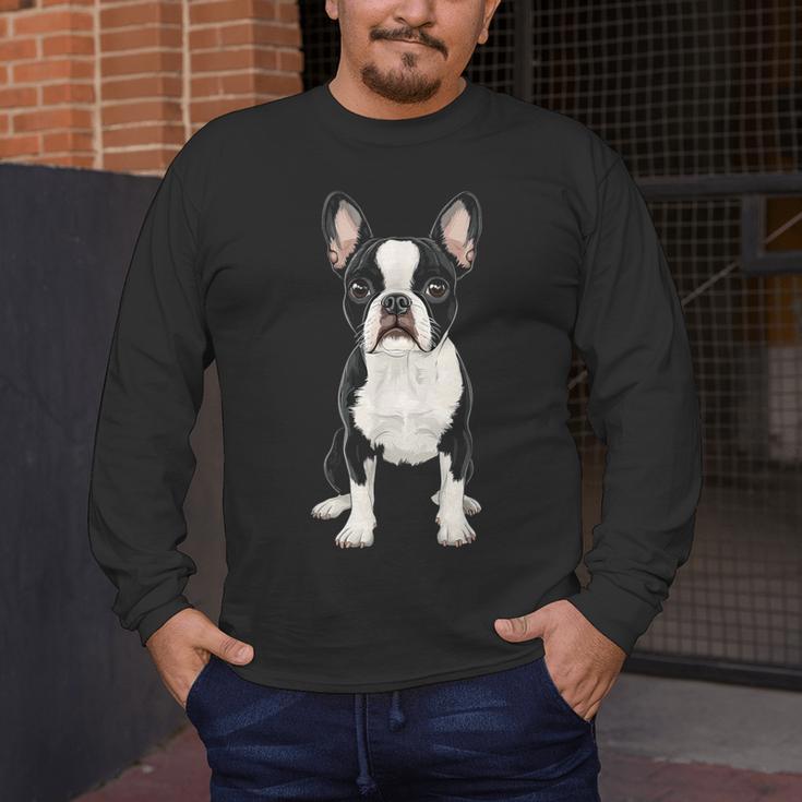 Boston Terrier Dog Motif Pet Art Boston Terrier For Men Women Kids Men's Long Sleeve T-Shirt, funny design