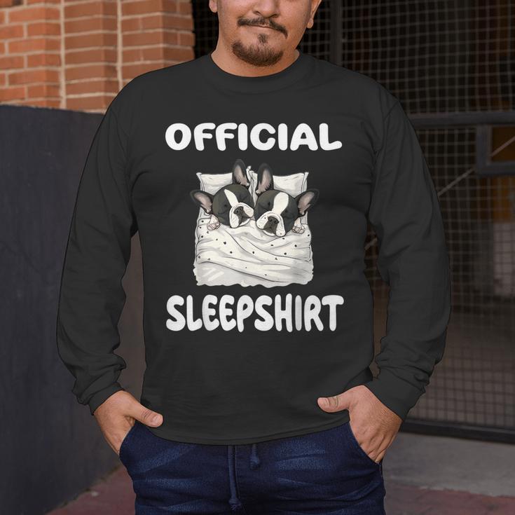 Boston Terrier Dog Official Sleepshirt Pajamas Nightgown For Men Women Girls Kids Men's Long Sleeve T-Shirt, funny design