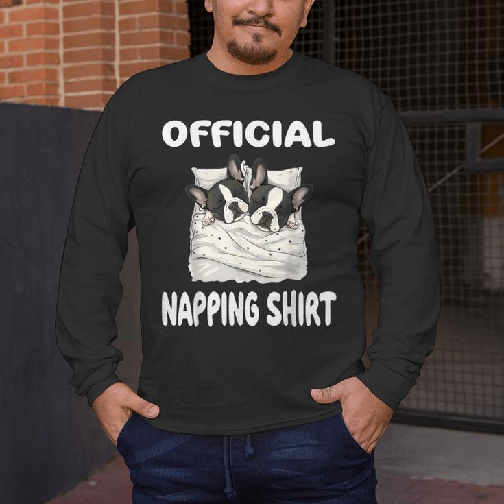 Boston Terrier Dog Official Sleepshirt Pajamas Nightgown For Men Women Kids Men's Long Sleeve T-Shirt, funny design