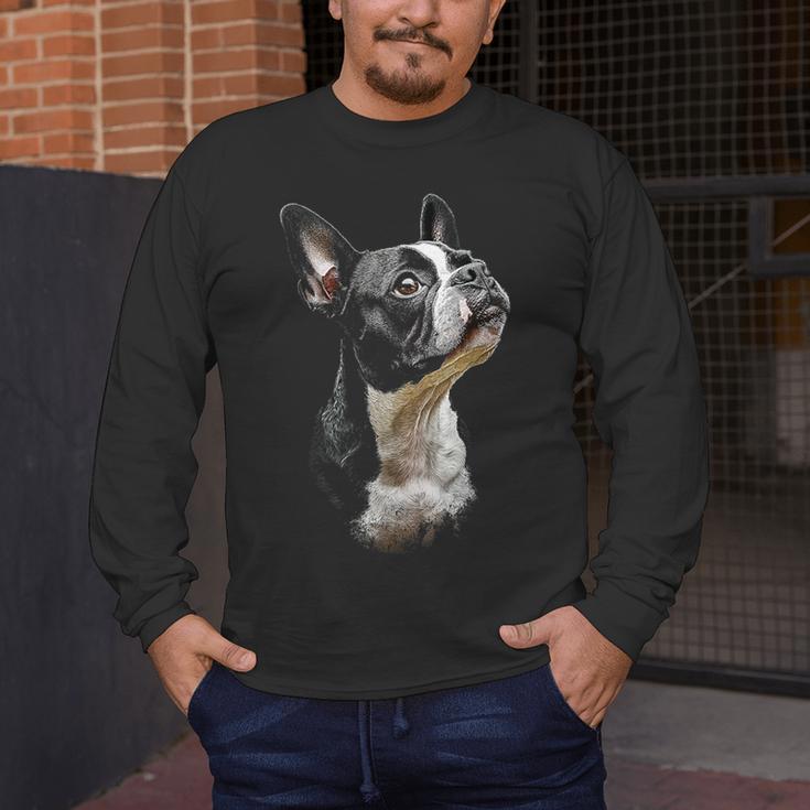 Boston Terrier Dog Graphic Pet Art Boston Terrier For Men Women Kids Men's Long Sleeve T-Shirt, funny design