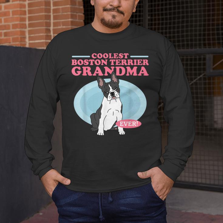 Boston Terrier Grandma Bostie Dog Owner Boston Terrier Men Women Men's Long Sleeve T-Shirt, funny design