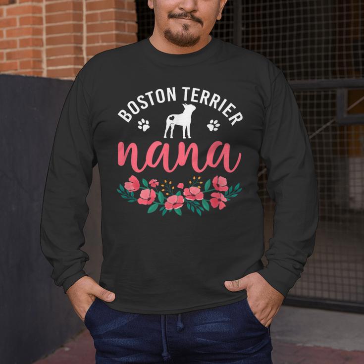 Boston Terrier Grandma Nana Dog Lover Christmas Men's Long Sleeve T-Shirt, funny design
