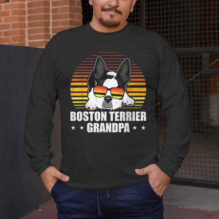 Boston Terrier Grandpa Dog Owner Boston Terrier Men's Long Sleeve T-Shirt, funny design