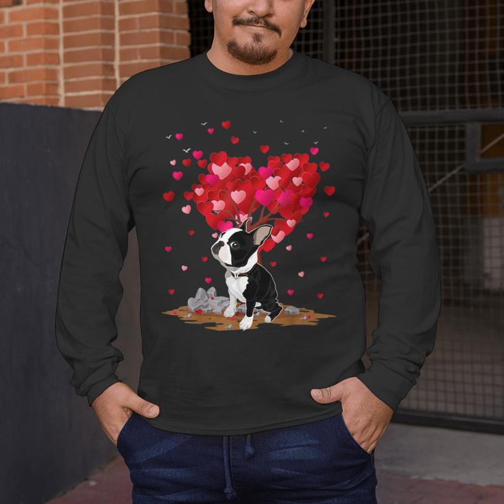 Boston Terrier Lover Heart Shape Boston Terrier Valentine Men's Long Sleeve T-Shirt, funny design