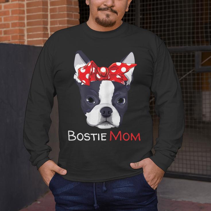 Boston Terrier Mom Bostie Women Girls Men's Long Sleeve T-Shirt, funny design