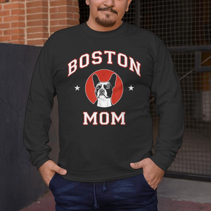 Boston Terrier Mom Dog Mother Men's Long Sleeve T-Shirt, funny design