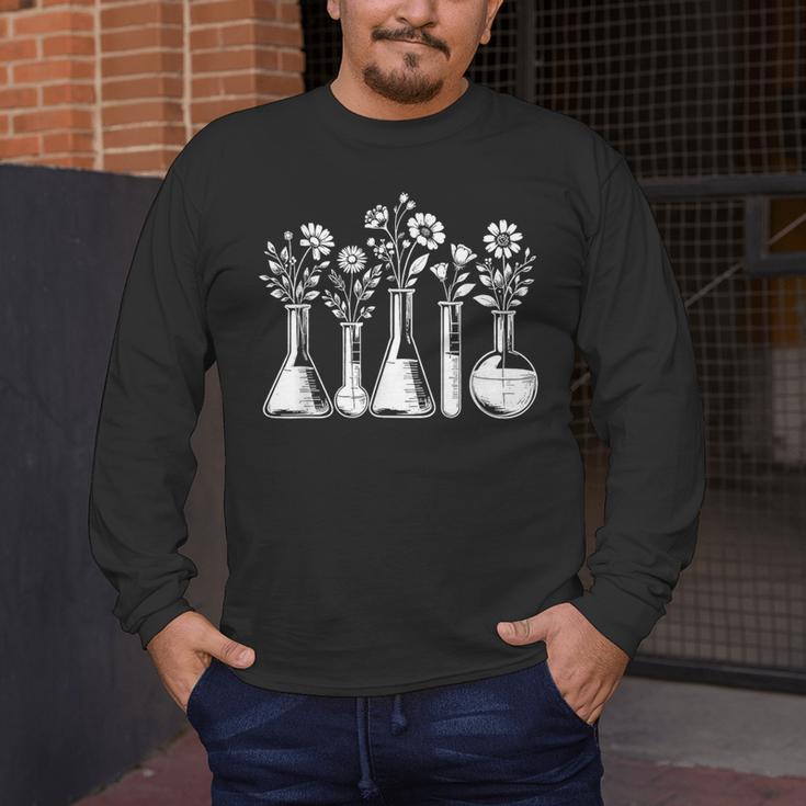 Botanical Beaker Science Teacher Floral Chemistry Lab Week Men's Long Sleeve T-Shirt, funny design Botanical Beaker Science Teacher Floral Chemistry Lab Week Men's Long Sleeve T-Shirt, funny design