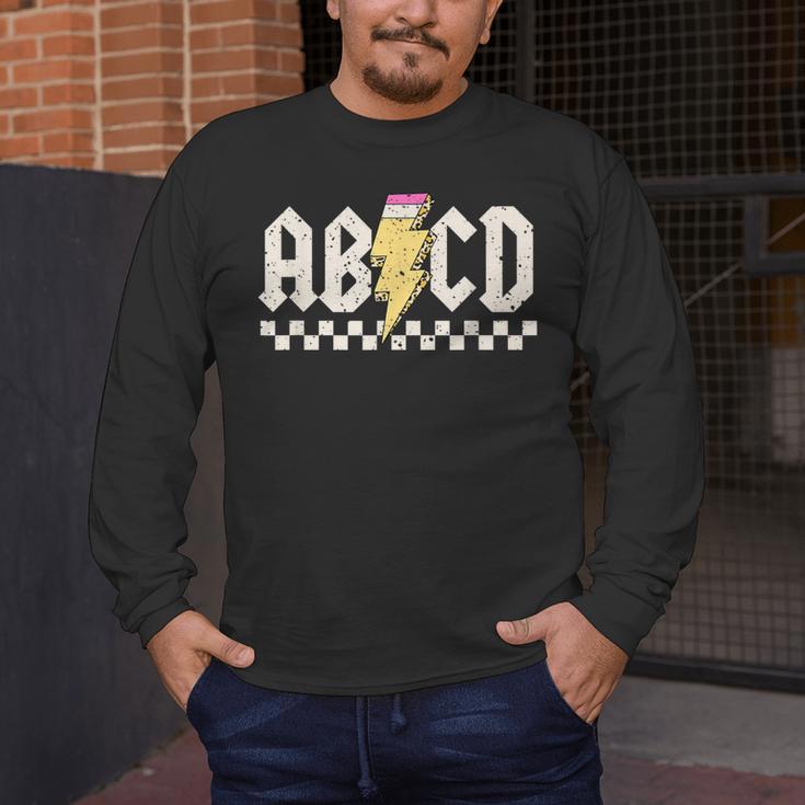 Boys Girls Teachers ABCD Rock Graphic Back To School Class Men's Long Sleeve T-Shirt, funny design Boys Girls Teachers ABCD Rock Graphic Back To School Class Men's Long Sleeve T-Shirt, funny design
