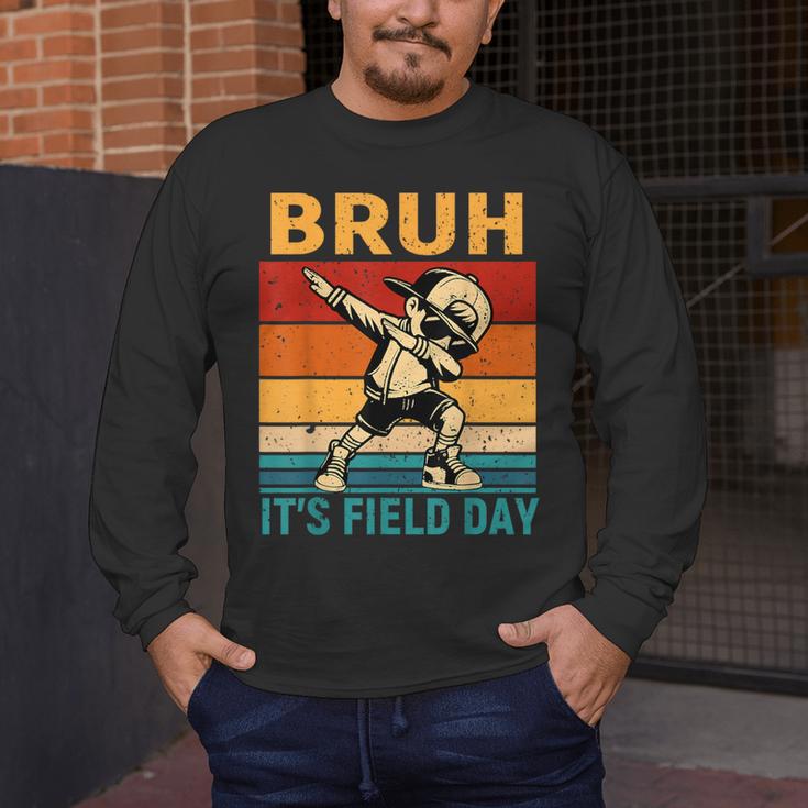 Bruh It's Field Day Teacher Happy Field Day Dabbing Boy Men's Long Sleeve T-Shirt, funny design Bruh It's Field Day Teacher Happy Field Day Dabbing Boy Men's Long Sleeve T-Shirt, funny design