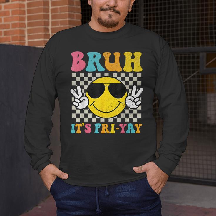 Bruh It's Fri-Yay Friday Weekend Smile Face Teacher Student Men's Long Sleeve T-Shirt, funny design Bruh It's Fri-Yay Friday Weekend Smile Face Teacher Student Men's Long Sleeve T-Shirt, funny design