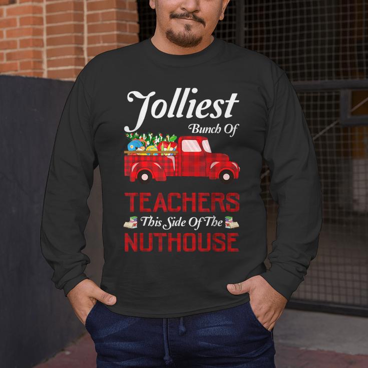 Bunch Of Teachers This Side Of The Nuthouse Xmas Men's Long Sleeve T-Shirt, funny design Bunch Of Teachers This Side Of The Nuthouse Xmas Men's Long Sleeve T-Shirt, funny design