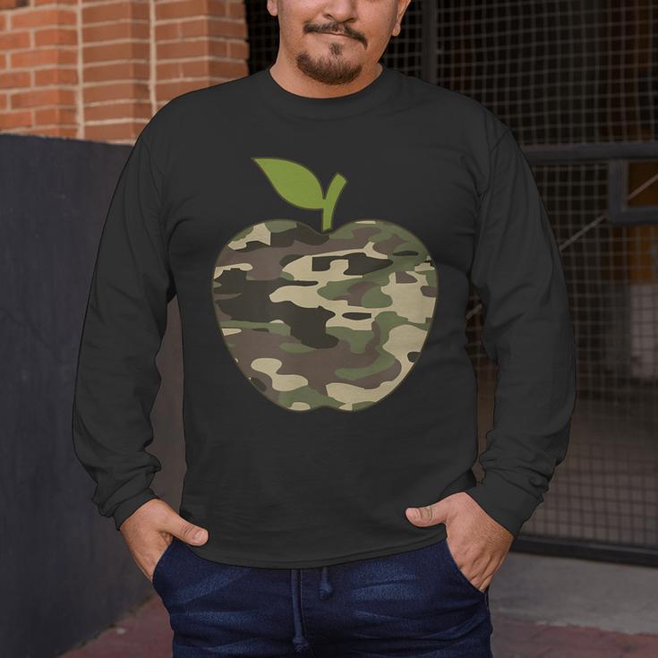Camo Apple Camouflage Clothing School Student Camo Teacher Men Women Kids Men's Long Sleeve T-Shirt, funny design Camo Apple Camouflage Clothing School Student Camo Teacher Men Women Kids Men's Long Sleeve T-Shirt, funny design