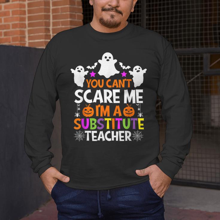 You Can't Scare Me I'm A Substitute Teacher Shirt Halloween Men's Long Sleeve T-Shirt, funny design You Can't Scare Me I'm A Substitute Teacher Shirt Halloween Men's Long Sleeve T-Shirt, funny design
