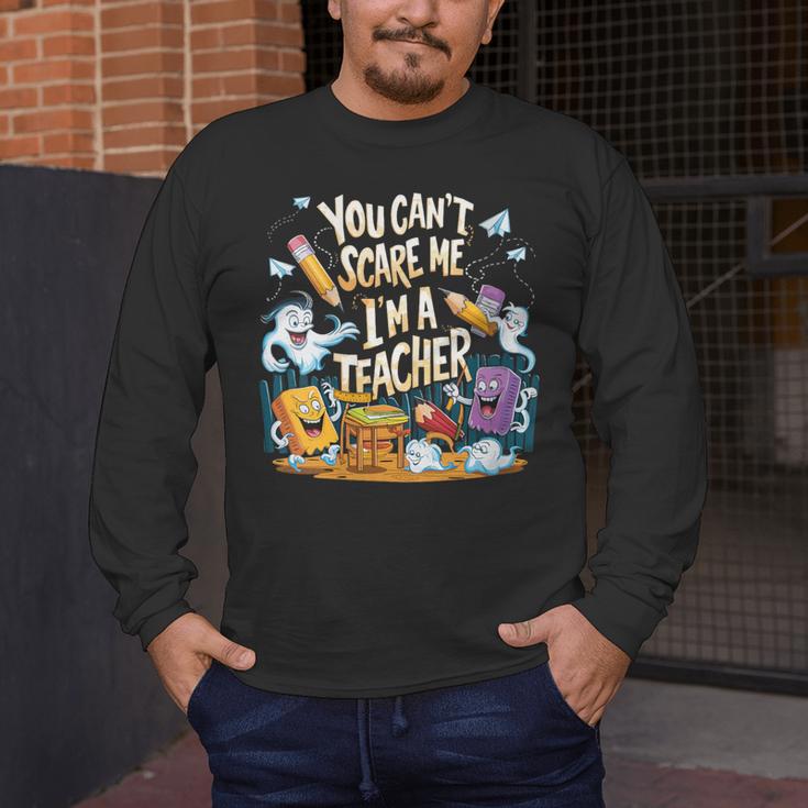 You Can't Scare Me I'm A Teacher Cool Math Teacher Halloween Men's Long Sleeve T-Shirt, funny design You Can't Scare Me I'm A Teacher Cool Math Teacher Halloween Men's Long Sleeve T-Shirt, funny design