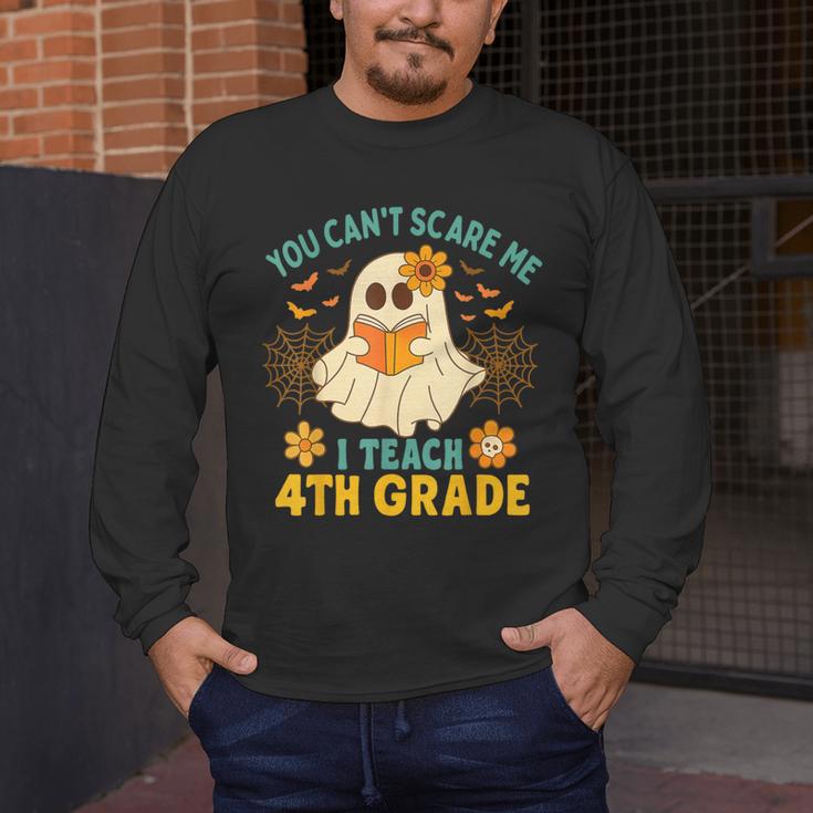 You Can't Scare Me I Teach 4th Grade Halloween Teacher Ghost Men's Long Sleeve T-Shirt, funny design You Can't Scare Me I Teach 4th Grade Halloween Teacher Ghost Men's Long Sleeve T-Shirt, funny design