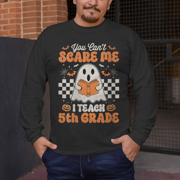 You Can't Scare Me I Teach 5th Grade Retro Teacher Halloween Men's Long Sleeve T-Shirt, funny design You Can't Scare Me I Teach 5th Grade Retro Teacher Halloween Men's Long Sleeve T-Shirt, funny design