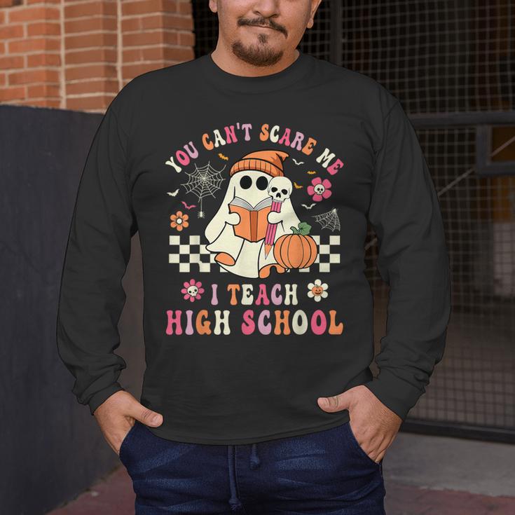 You Can't Scare Me I Teach High School Teacher Halloween Men's Long Sleeve T-Shirt, funny design You Can't Scare Me I Teach High School Teacher Halloween Men's Long Sleeve T-Shirt, funny design