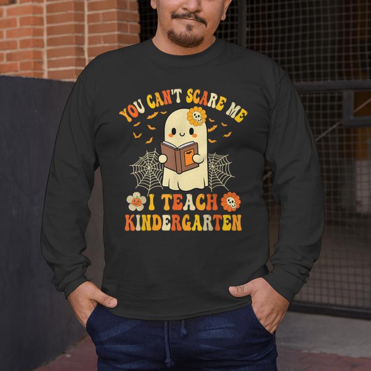 You Can't Scare Me I Teach Kindergarten Halloween Teacher Men's Long Sleeve T-Shirt, funny design You Can't Scare Me I Teach Kindergarten Halloween Teacher Men's Long Sleeve T-Shirt, funny design