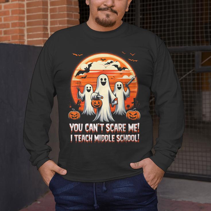 You Can't Scare Me I Teach Middle School Teacher Halloween Men's Long Sleeve T-Shirt, funny design You Can't Scare Me I Teach Middle School Teacher Halloween Men's Long Sleeve T-Shirt, funny design