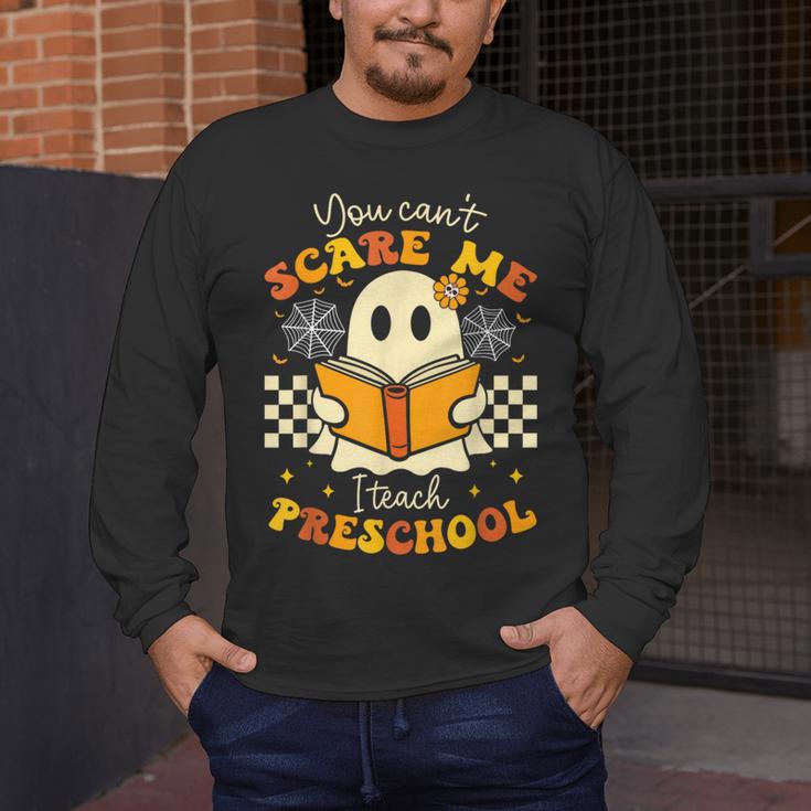 You Can't Scare Me I Teach Preschool Teacher Halloween Ghost Men's Long Sleeve T-Shirt, funny design You Can't Scare Me I Teach Preschool Teacher Halloween Ghost Men's Long Sleeve T-Shirt, funny design