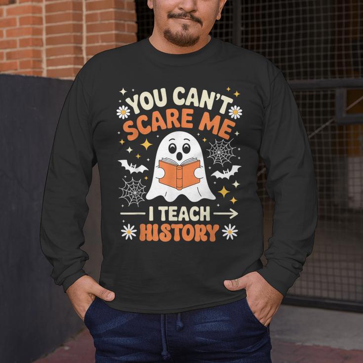 You Can't Scare Me I Teach History Retro Teacher Halloween Men's Long Sleeve T-Shirt, funny design You Can't Scare Me I Teach History Retro Teacher Halloween Men's Long Sleeve T-Shirt, funny design
