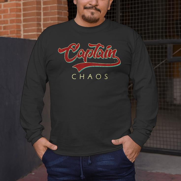 Captain Chaos Shirt For Parent Teacher Or Crazy Child Men's Long Sleeve T-Shirt, funny design Captain Chaos Shirt For Parent Teacher Or Crazy Child Men's Long Sleeve T-Shirt, funny design