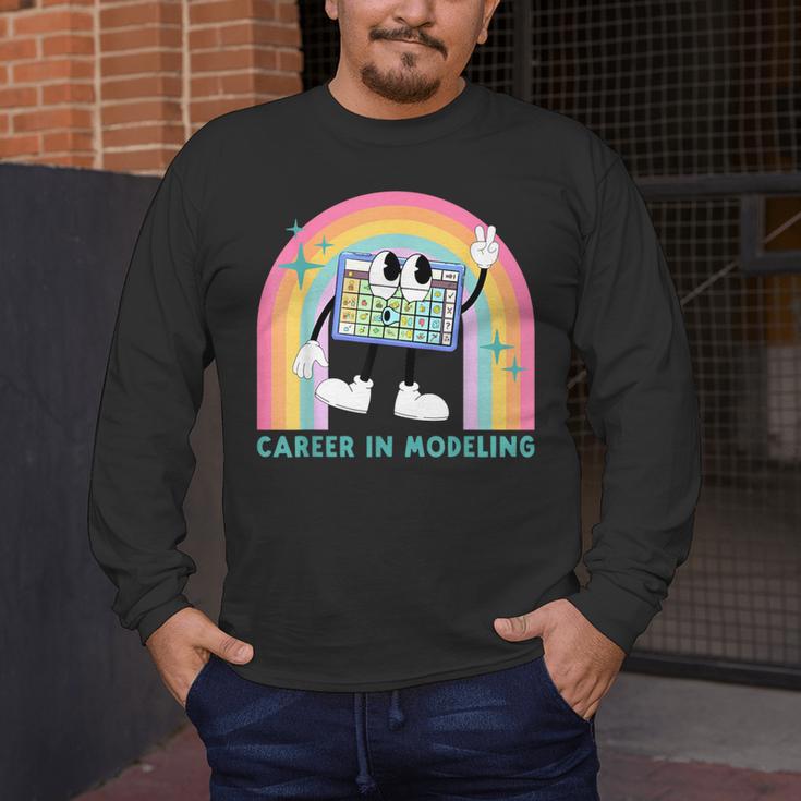 Career In Modeling AAC Teacher SLP SPED Communication Autism Men's Long Sleeve T-Shirt, funny design Career In Modeling AAC Teacher SLP SPED Communication Autism Men's Long Sleeve T-Shirt, funny design
