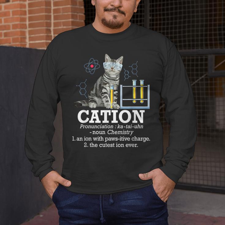 Cation Chemistry Humor Science Teacher Cat Pun Men's Long Sleeve T-Shirt, funny design Cation Chemistry Humor Science Teacher Cat Pun Men's Long Sleeve T-Shirt, funny design