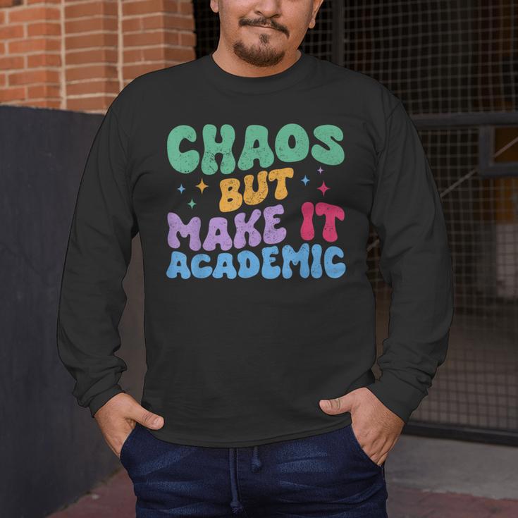 Chaos But Make It Academic Teacher Back To School Men's Long Sleeve T-Shirt, funny design Chaos But Make It Academic Teacher Back To School Men's Long Sleeve T-Shirt, funny design