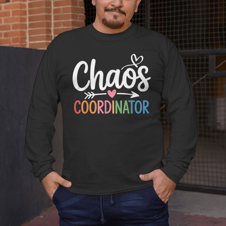 Chaos Coordinator Teacher Student Back To School 2025 Men's Long Sleeve T-Shirt, funny design Chaos Coordinator Teacher Student Back To School 2025 Men's Long Sleeve T-Shirt, funny design