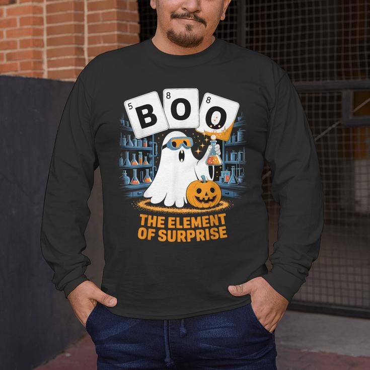 Chemistry Boo Ghost Element Of Surprise Science Teacher Tee Men's Long Sleeve T-Shirt, funny design