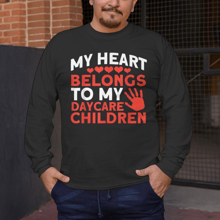 Childcare My Heart Belongs To Children Daycare Teacher Men Women Men's Long Sleeve T-Shirt, funny design
