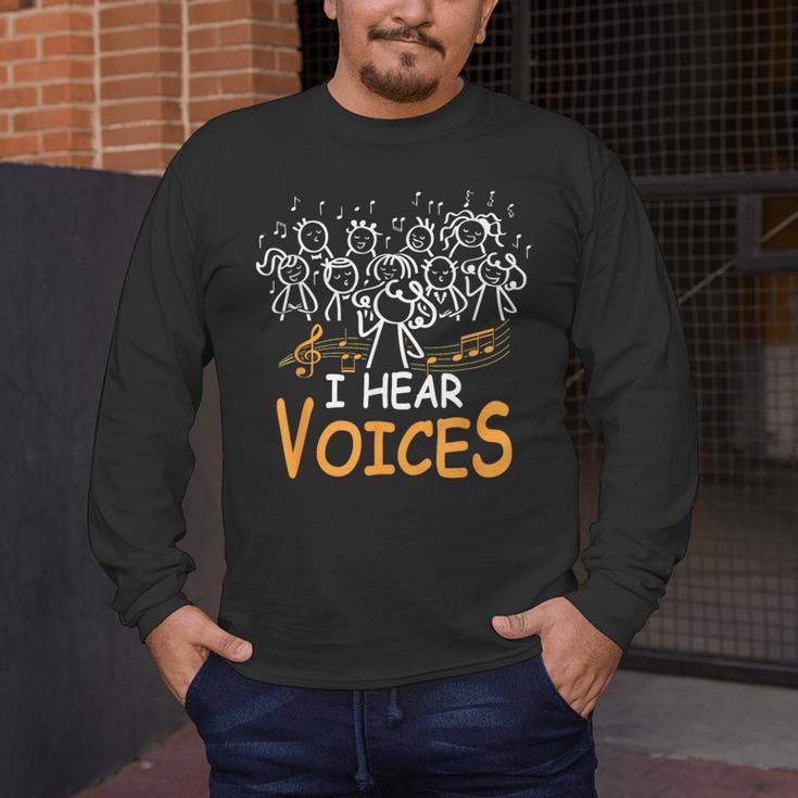 Choir Teacher I Hear Voices Chorister Church Choral Music Men's Long Sleeve T-Shirt, funny design Choir Teacher I Hear Voices Chorister Church Choral Music Men's Long Sleeve T-Shirt, funny design