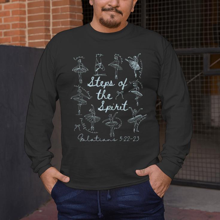 Christian Steps Of Spirit Bible Verse Ballet Dancer Teacher Men's Long Sleeve T-Shirt, funny design