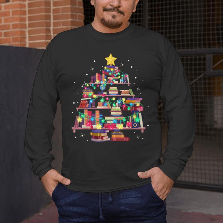 Christmas Library Tree Love Reading Books Nerd Teacher Men's Long Sleeve T-Shirt, funny design Christmas Library Tree Love Reading Books Nerd Teacher Men's Long Sleeve T-Shirt, funny design