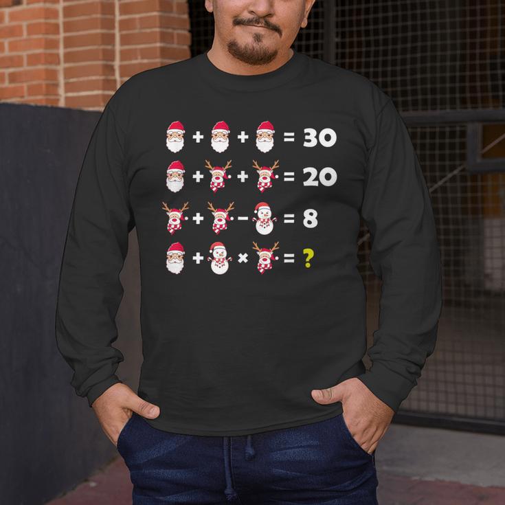 Christmas Math Quiz Teacher Equation Math Teacher Men's Long Sleeve T-Shirt, funny design Christmas Math Quiz Teacher Equation Math Teacher Men's Long Sleeve T-Shirt, funny design