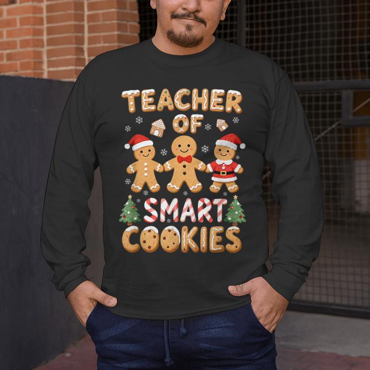 Christmas Teacher Of Smart Cookies Gingerbread Man Teaching Men's Long Sleeve T-Shirt, funny design Christmas Teacher Of Smart Cookies Gingerbread Man Teaching Men's Long Sleeve T-Shirt, funny design