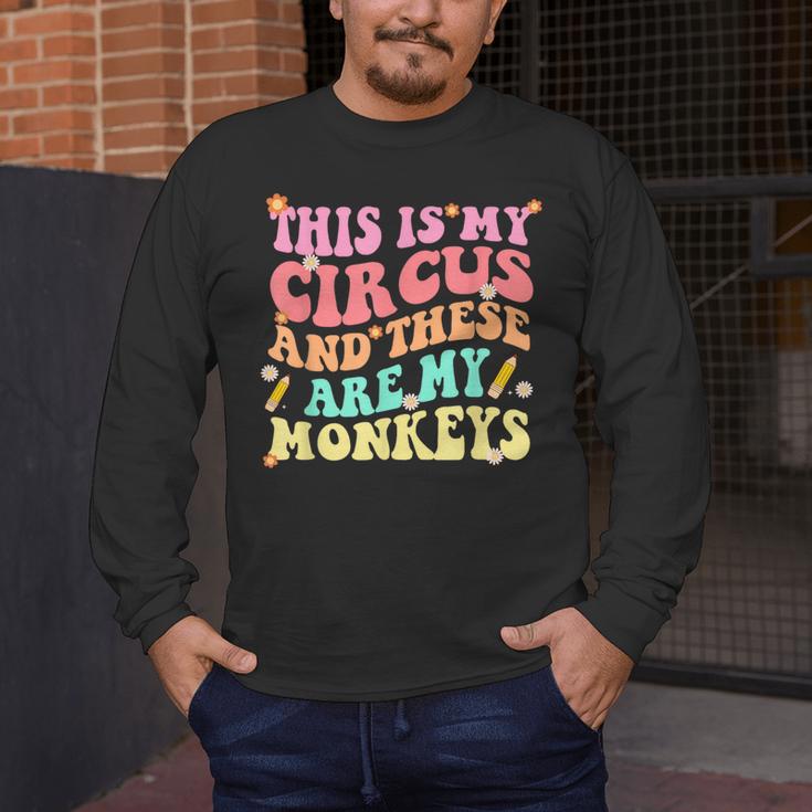 This Is My Circus And These Are My Monkeys School Teacher Men's Long Sleeve T-Shirt, funny design