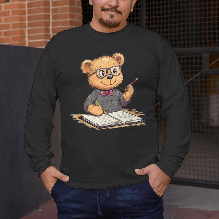 Classroom Fun With Teddy Bear Teacher Men's Long Sleeve T-Shirt, funny design
