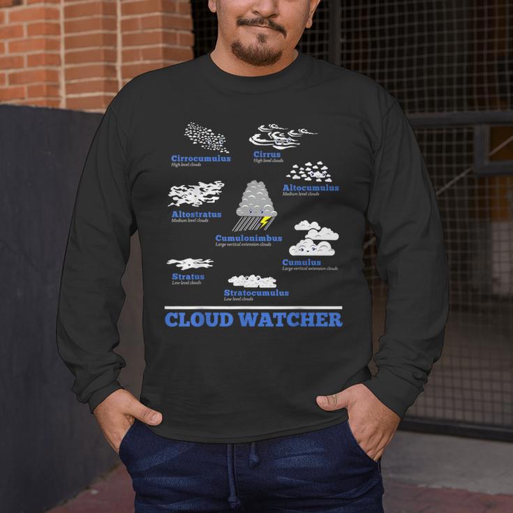 Cloud Watcher Cloud Types Science Student Teacher Cute Faces Men's Long Sleeve T-Shirt, funny design Cloud Watcher Cloud Types Science Student Teacher Cute Faces Men's Long Sleeve T-Shirt, funny design