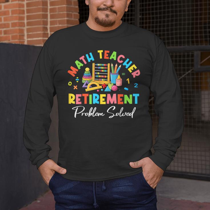 Colorful Math Teacher Retirement Solve The Problem Retired Men's Long Sleeve T-Shirt, funny design Colorful Math Teacher Retirement Solve The Problem Retired Men's Long Sleeve T-Shirt, funny design
