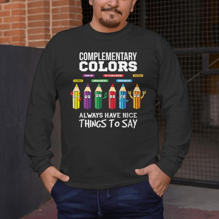 Complementary Colors Pun Artist Art Teacher T-Shirt Men's Long Sleeve T-Shirt, funny design Complementary Colors Pun Artist Art Teacher T-Shirt Men's Long Sleeve T-Shirt, funny design