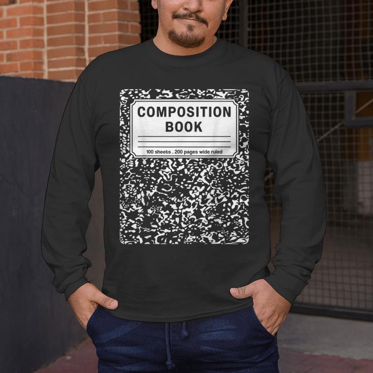 Composition Book Notebook Teachers Matching Group Halloween Men's Long Sleeve T-Shirt, funny design Composition Book Notebook Teachers Matching Group Halloween Men's Long Sleeve T-Shirt, funny design