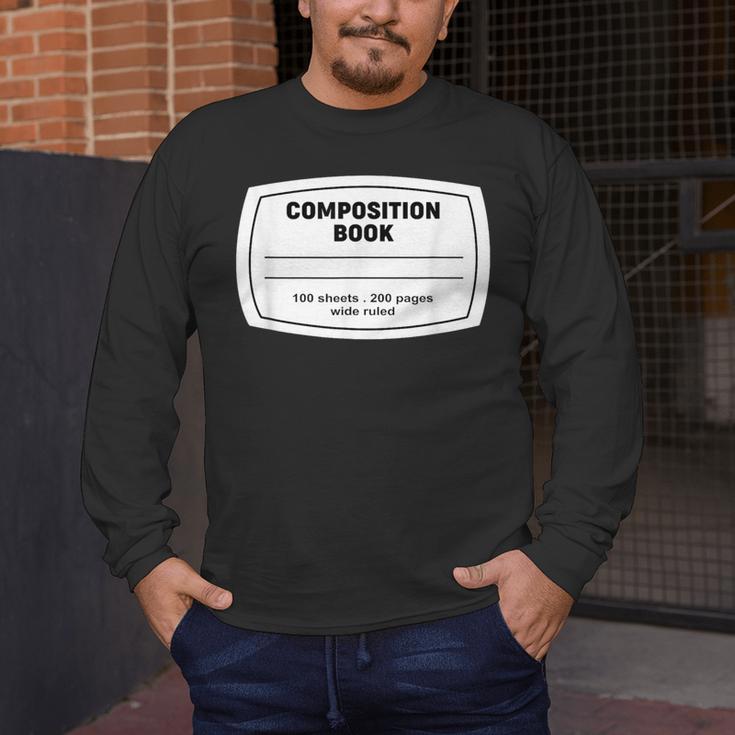 Composition Notebook Halloween Costume Teacher Student Men's Long Sleeve T-Shirt, funny design Composition Notebook Halloween Costume Teacher Student Men's Long Sleeve T-Shirt, funny design